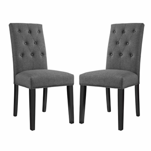 Ergode Confer Dining Side Chair Fabric Set of 2 - Gray Perspective: front
