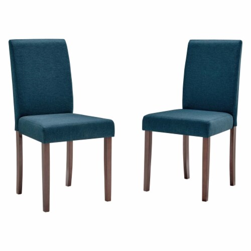 Ergode Prosper Upholstered Fabric Dining Side Chair Set of 2 - Blue Perspective: front