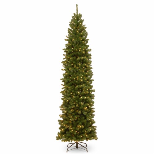 Ergode 10 ft. North Valley(R) Spruce Pencil Slim Tree with Clear Lights Perspective: front