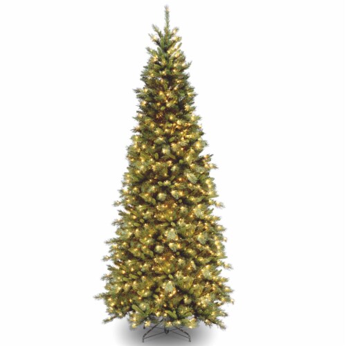 Ergode 10 ft. Tiffany Fir Slim Tree with Clear Lights Perspective: front
