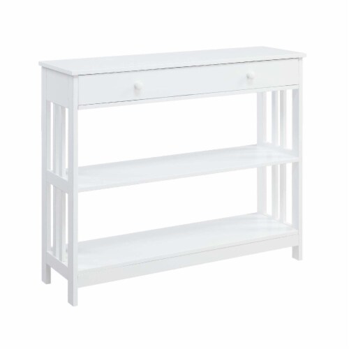 Ergode Mission 1 Drawer Console Table with Shelves Perspective: front