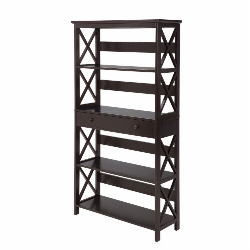 Ergode Oxford 5 Tier Bookcase with Drawer Perspective: front