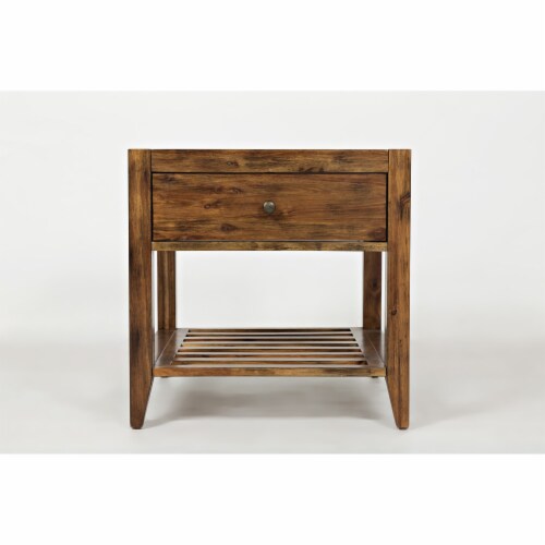 Jofran Beacon Street, Square End Table, 24 W X 24 D X 24 H, Lighter Brown Finish (Set Of 2) Perspective: front