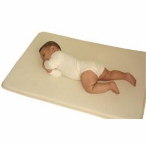 Organic EcoWool Topped Latex Infant Mattress - Stokke Sleepi 27 x 48 x 3  Oval Perspective: front