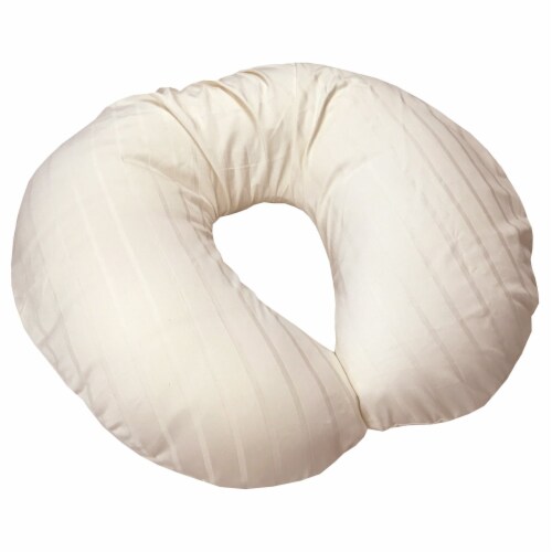 Organic Cotton Nursing Pillowcases - Natural Stripe Perspective: front