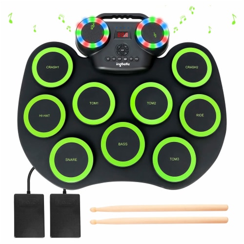 PAXCESS 9 Pad Roll Up Electronic Drum Set with Foot Pedals