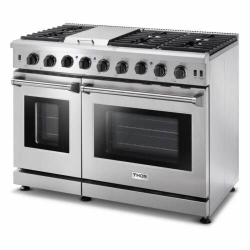Thor Kitchen 48 Professional 6 Burner Gas Range Double Oven Stainless Steel 1 Piece Metro Market