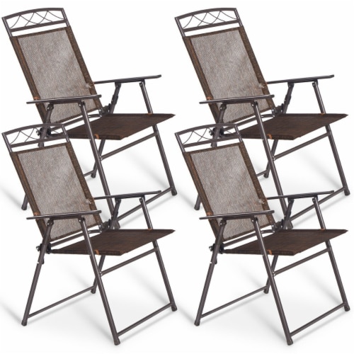 Set of 4 outdoor folding sling chairs deals