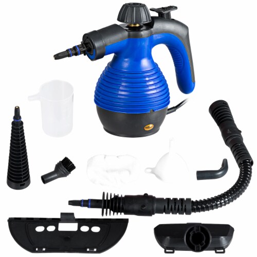Costway Multifunction Portable Steamer Household Steam Cleaner 1050W W/Attachments Blue Perspective: front
