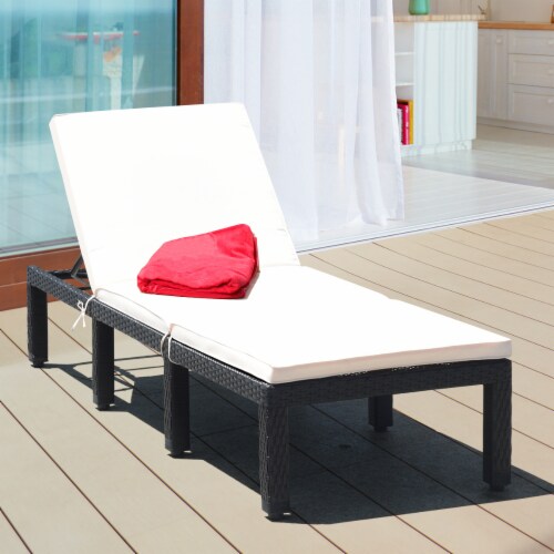Costway Costway Patio Rattan Lounge Chair Chaise Couch Cushioned Height