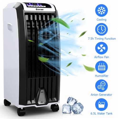 Evaporative Portable Cooler Fan Anion Humidify W/ Remote Control Perspective: front