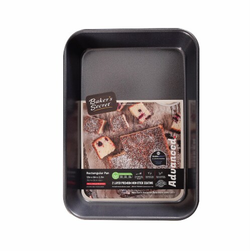 Nonstick Roaster Pan 13 x 9 , Thick Carbon Steel Oven Roasting Pan Food-Grade Coating Perspective: front