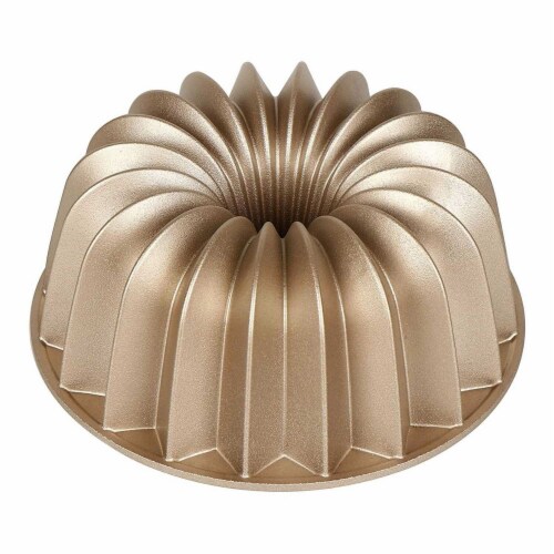 Nutrichef Marquise Fluted Bundt Cake Pan, Extra Thick and Non-Stick Aluminum Bakeware with 2 Layers