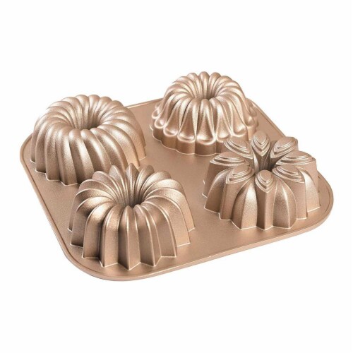 Bundt Cake Pan, Perfect for Bundt Cakes, Die Cast Aluminum, Cake Pan - (4Mini Joys) Perspective: front