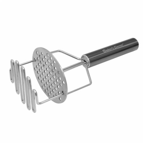 Yesbay Potato Masher Durable Non Slip Handle Kitchen Dining Room Press-On Type Potato Mashing Ricer for Daily Life, Size: 25, Black