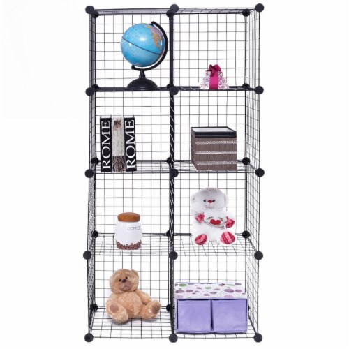 8 Cube Grid Wire Organizer Wardrobe Shelves Bookcase DIY, 1 unit