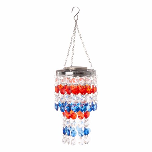 Glitzhome Patriotic Solar Lighted Hanging Decor Perspective: front