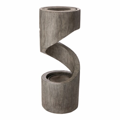 Glitzhome Curving Shaped Polyresin Outdoor Fountain With Pump & LED Light Perspective: front