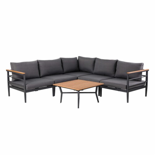 Glitzhome 4-Piece All-Weather Aluminum Patio Conversation Sets with Coffee Table Perspective: front
