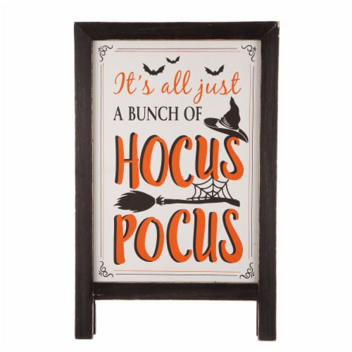 Glitzhome 24 Inch Tall Halloween Wooden Standing Easel Sign Decor or Hanging Decor Perspective: front