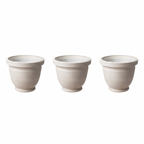 Glitzhome Oversized Faux Ceramic Pot Planter Perspective: front