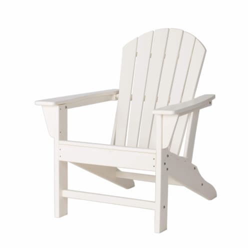 Glitzhome All-Weather Adirondack Chair - White Perspective: front