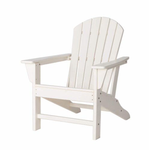 Glitzhome All-Weather Adirondack Chair - White Perspective: front