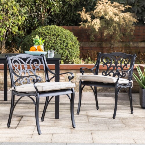 Cast aluminum patio furniture on sale with sunbrella cushions