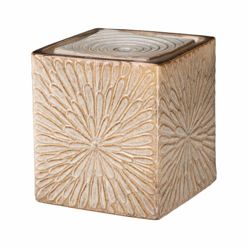 Glitzhome Ceramic Square Pot Outdoor Fountain Perspective: front