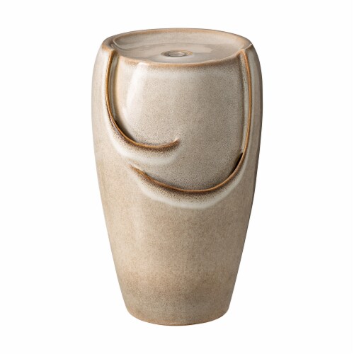 Glitzhome Ceramic Outdoor Fountain - Ivory Perspective: front