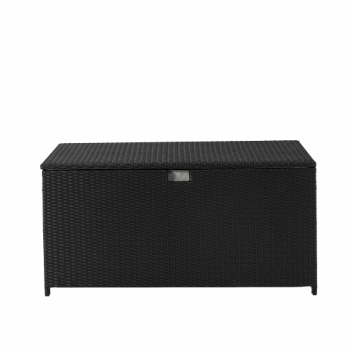 Glitzhome Outdoor Patio Garden Wicker Storage Deck Box Black 140 Gal Fry S Food Stores