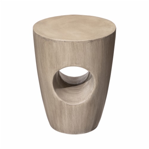 Glitzhome Multi-Functional Faux Concrete Garden Stool and Plant Stand Perspective: front