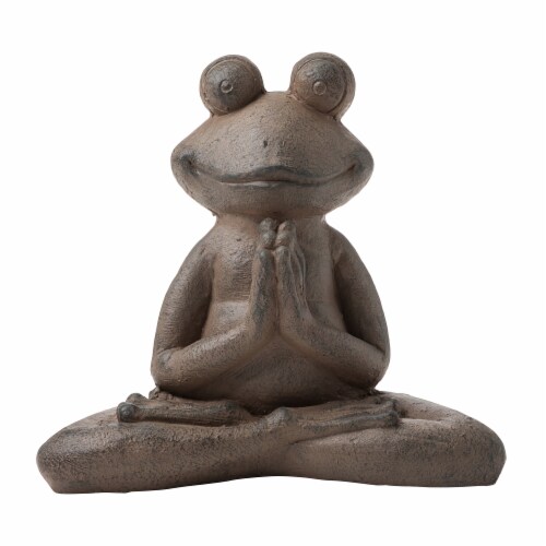 Glitzhome Frog with Yoga Pose Decorative Statue Perspective: front