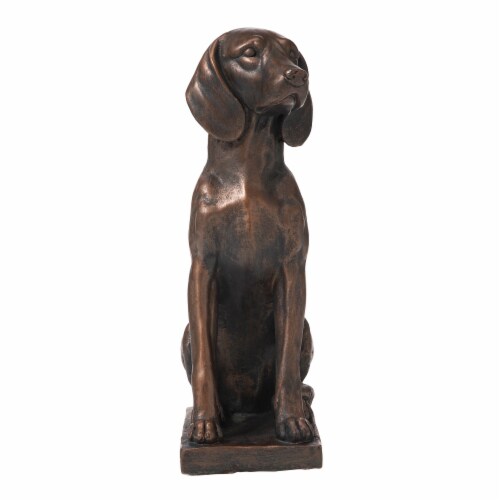 Glitzhome Sitting Dog Decorative Garden Statue Perspective: front