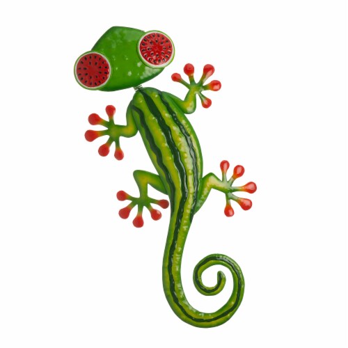 Glitzhome Metal Watermelon Gecko Wall Decor - Multi Perspective: front