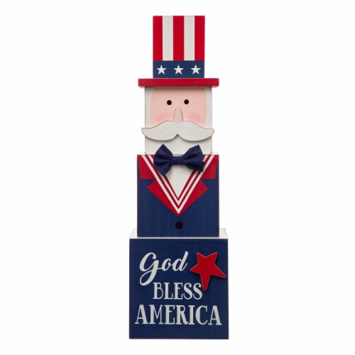 Glitzhome Patriotic & Easter Double-Sided Porch Sign Perspective: front