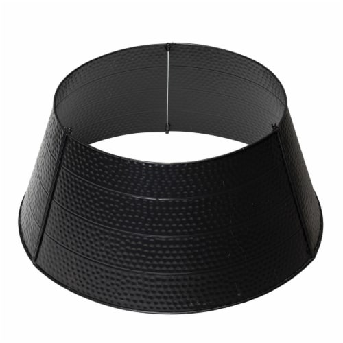 Glitzhome 26 Inch Diameter Black Hammer-harden Metal Tree Collar Perspective: front