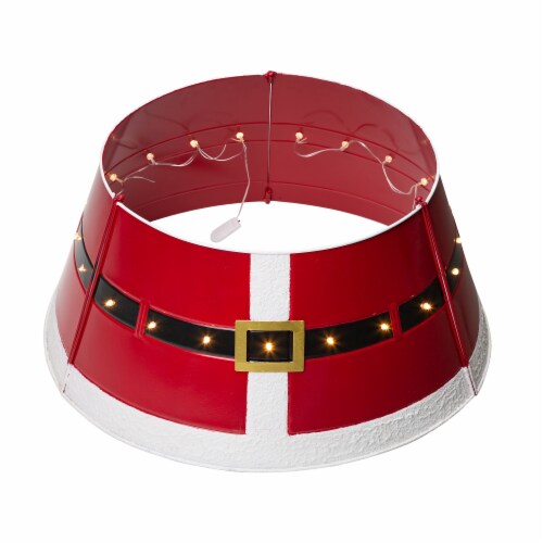 Glitzhome Metal Santa Bell Tree Color - Red Perspective: front