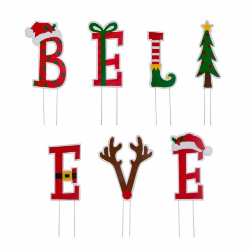 Glitzhome Believe Yard Stakes Perspective: front