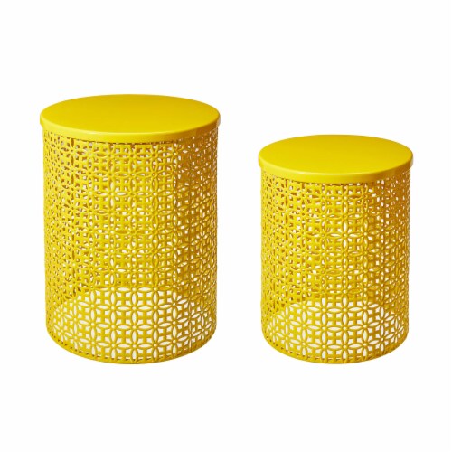 Glitzhome Multi functional Metal Garden Stool Oversized Nesting