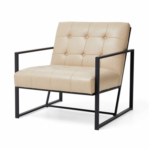 Button tufted sales leather chair