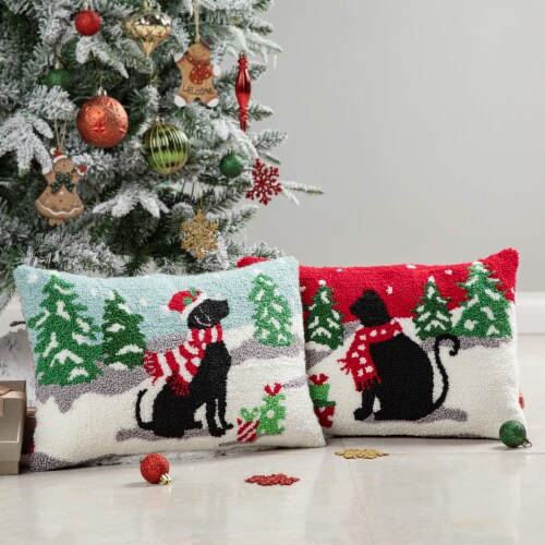 Christmas cat on sale pillows