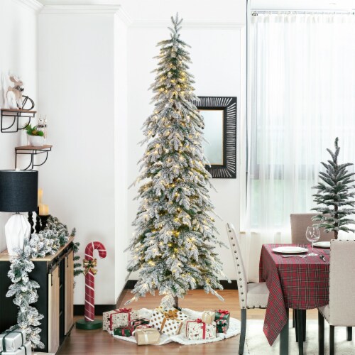 Flocked pencil christmas deals tree