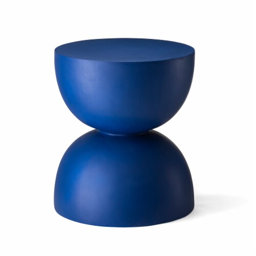 Glitzhome 17.75 Inch Multi functional Cobalt Blue Garden Stool or