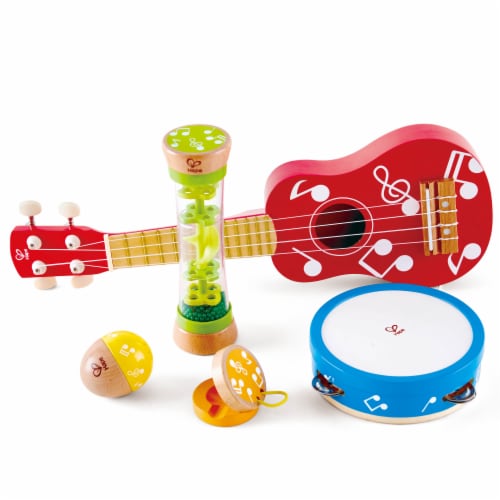 Hape Kids Toddler Preschool 5 Piece Wooden Musical Instrument Toy