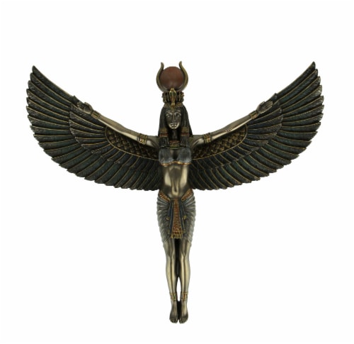 Bronze Finish Isis Egyptian Goddess Spreading Wings Wall Sculpture, One ...