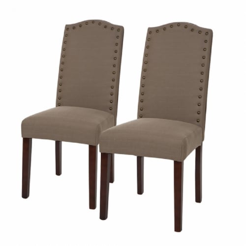 Tan fabric hotsell dining chairs
