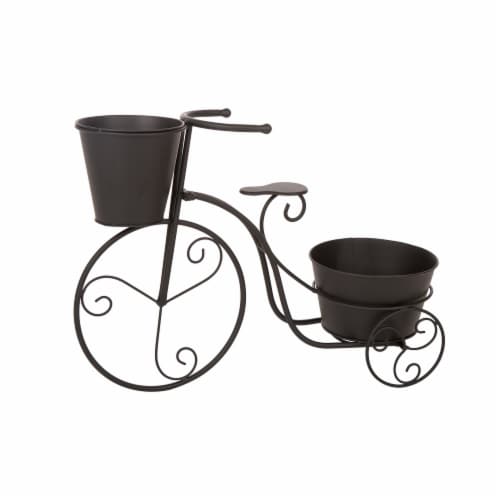 Glitzhome Metal Bicycle Shape Planter - Black Perspective: front