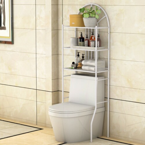 3 Shelf Over The Toilet Bathroom Space Saver Towel Storage Rack Organizer  White, 1 unit - Pick 'n Save