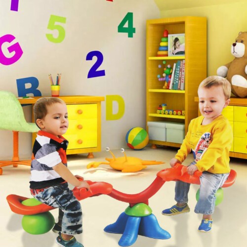 Kids Seesaw 360 Degree Spinning Teeter Totter Bouncer Activity Sporting Play Perspective: front
